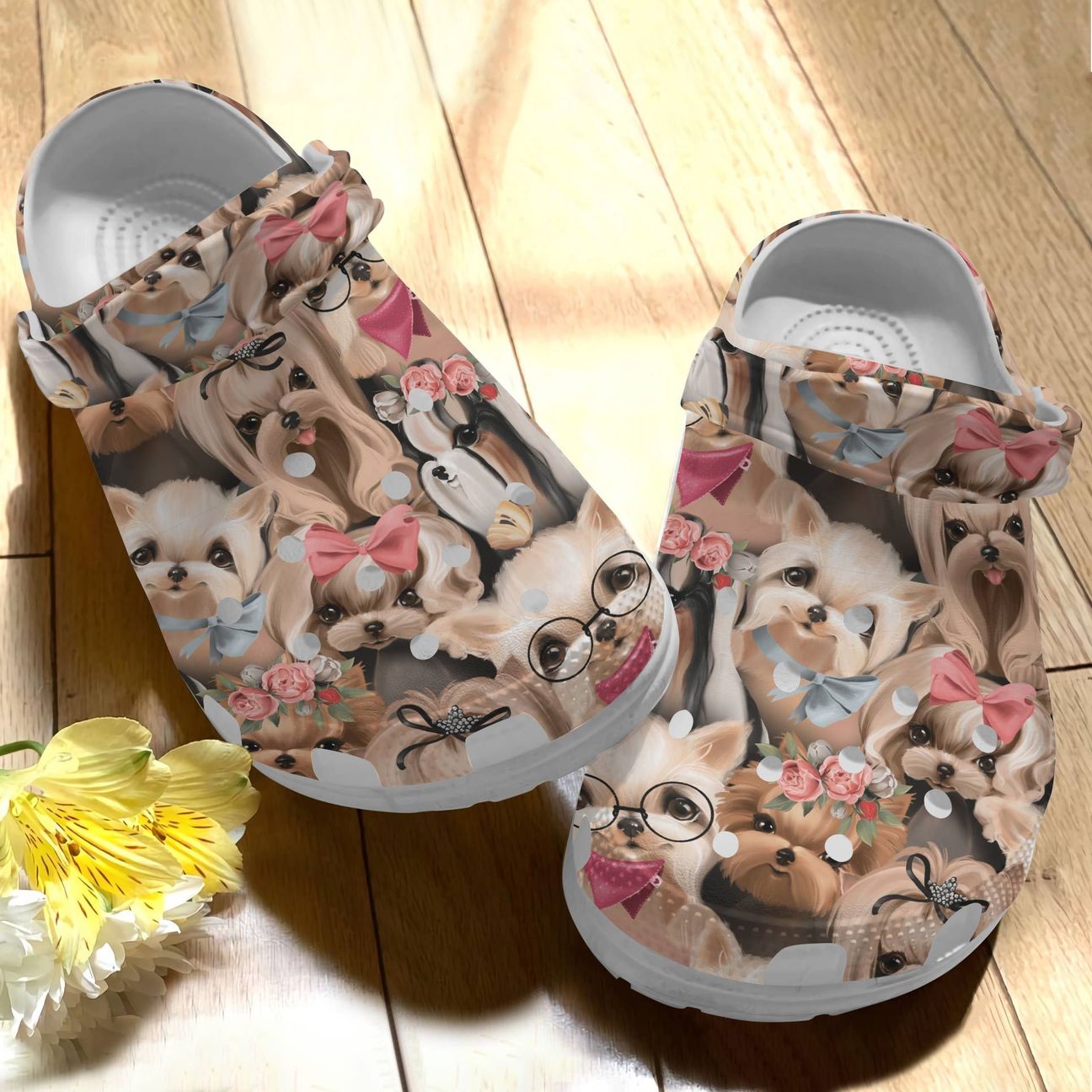 Dog Personalize Clog, Custom Name, Text, Fashion Style For Women, Men, Kid, Print 3D Yorkie V1