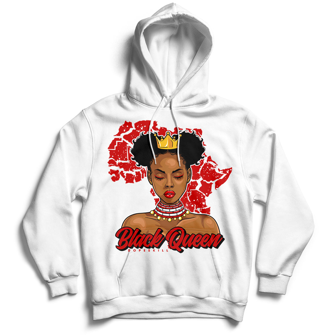 JD 6 “Red Oreo” Dopeskill Hoodie Black Queen Graphic