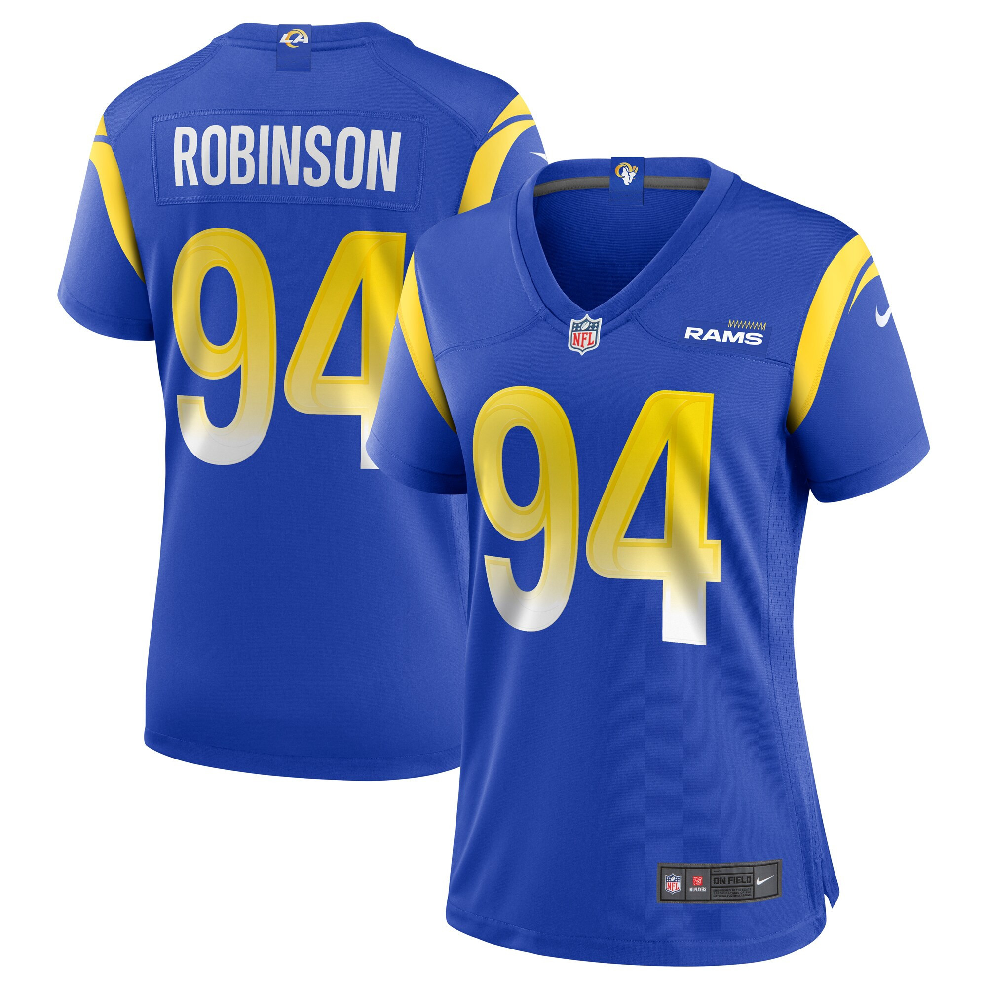 Ashawn Robinson Los Angeles Rams Womens Game Jersey – Royal NFL