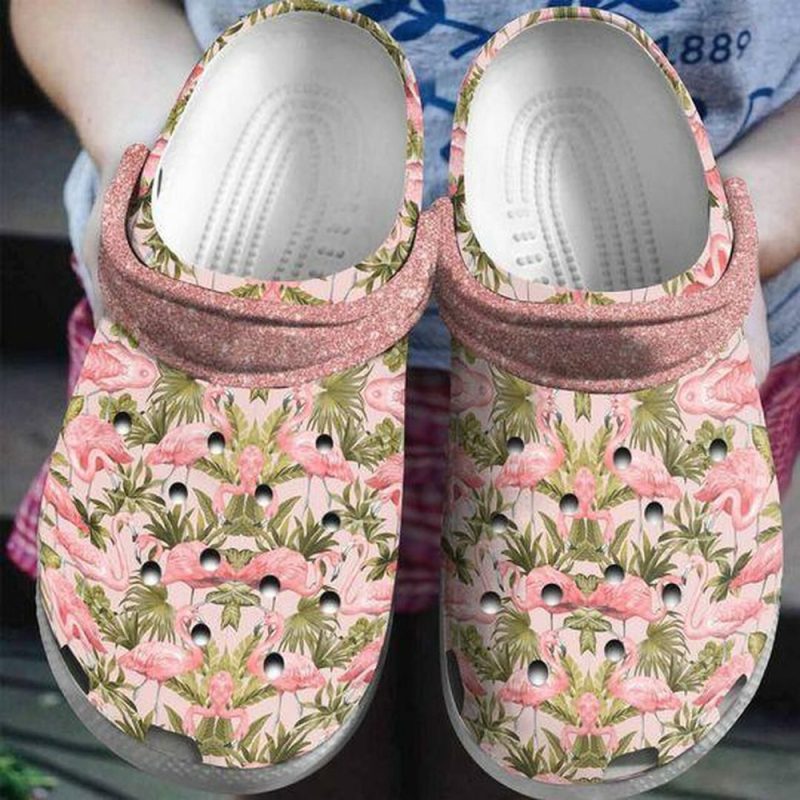 Flamingo Tropical Personalized 202 Gift For Lover Rubber clog Shoes Comfy Footwear