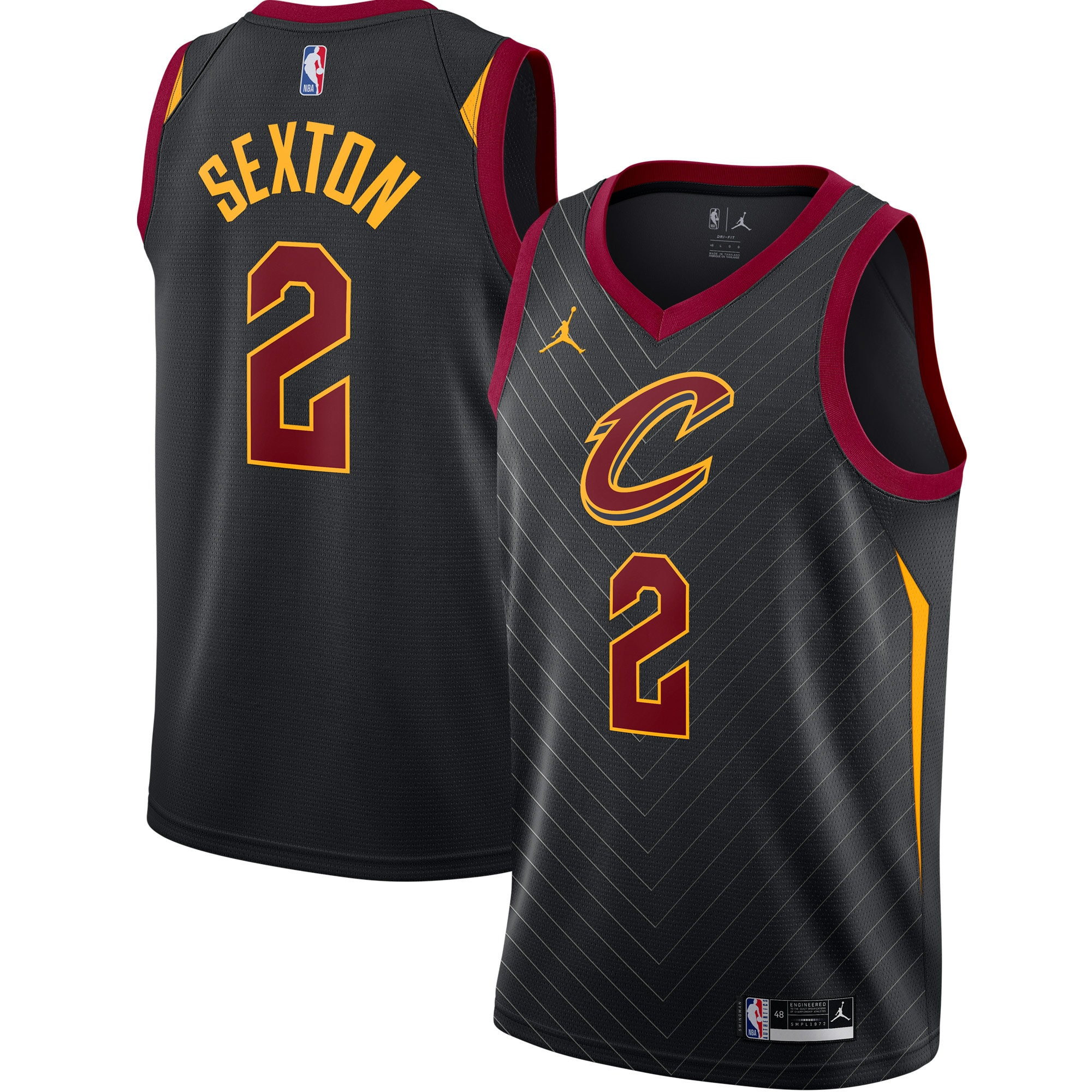 Collin Sexton Cleveland Cavaliers Jordan Brand 2020/21 Swingman Jersey – Statement Edition – Black NBA