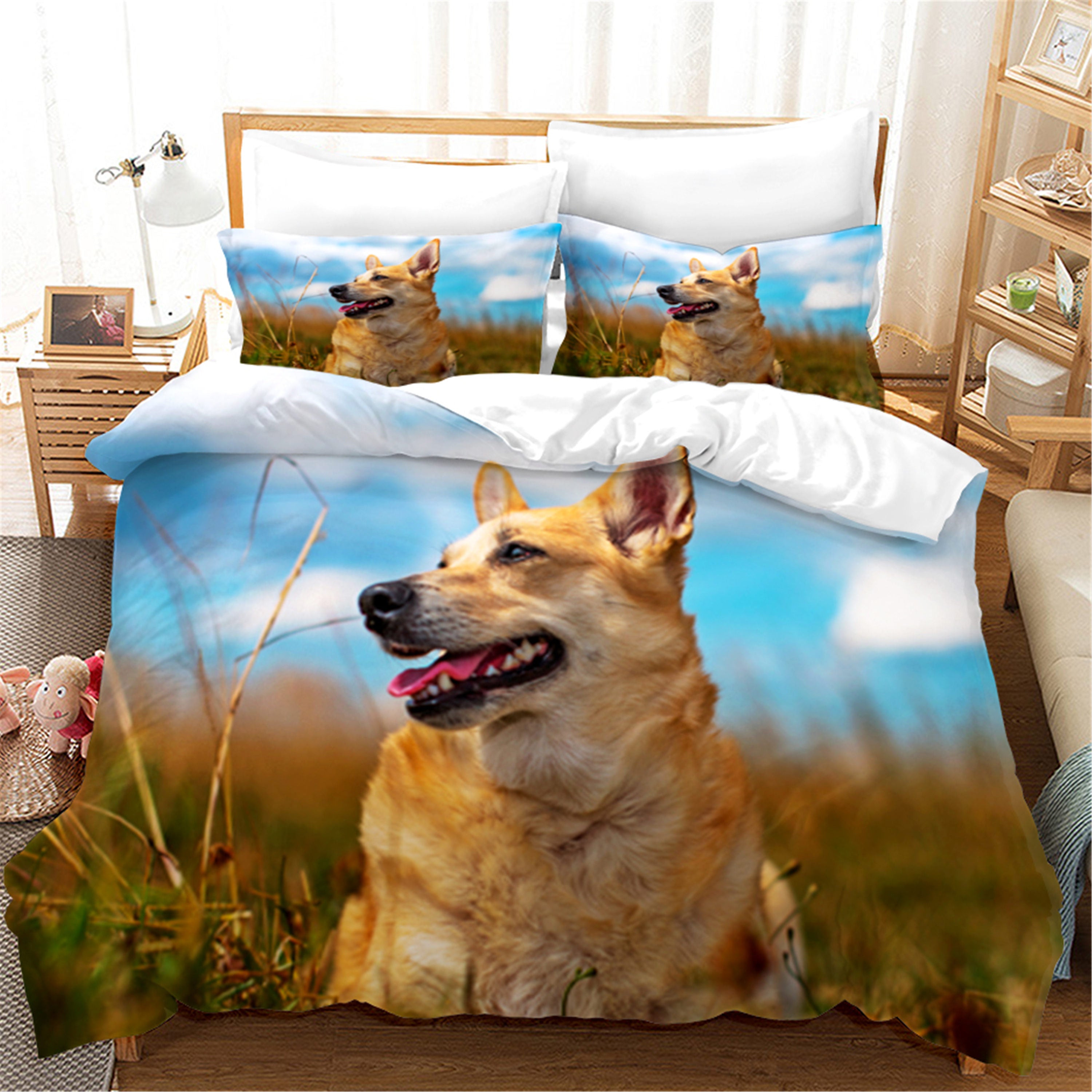 3D Cute Animal Dog Quilt Cover Set Bedding Set Duvet Cover Pillowcases 143