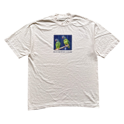 Blue Crowned Conure Stamp Tee Shirt Outfit  For Men  For Women