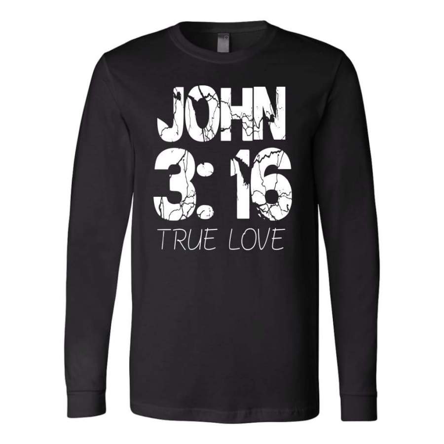 John 3:16 true love bible verse long sleeve t shirt – christian apparel