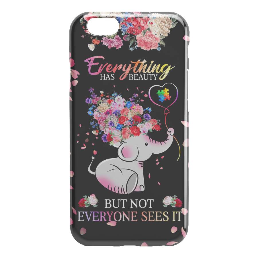 Beautiful Autism Baby Elephant With Flower iPhone Case