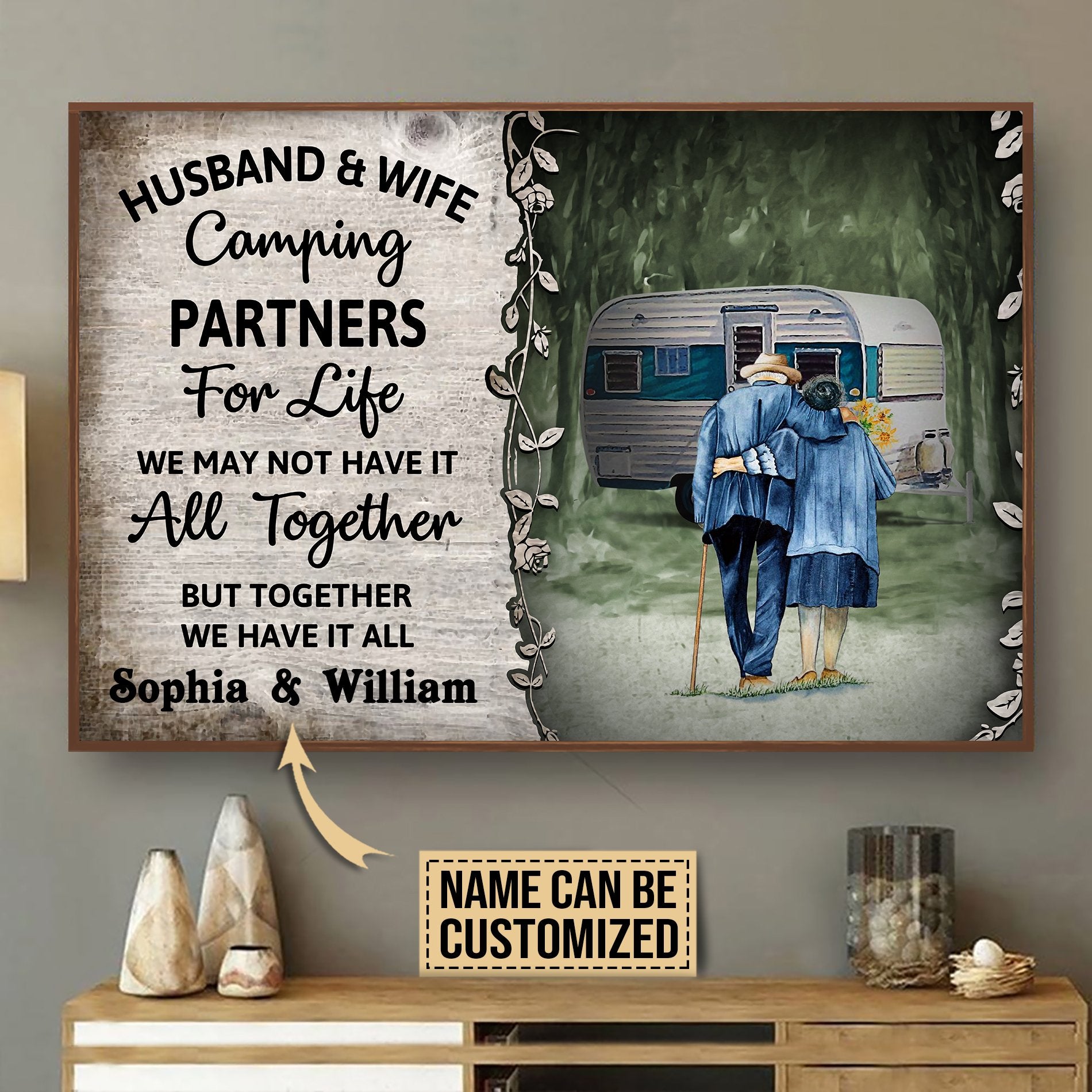 Aeticon Gifts Personalized Camping Together We Have It All Canvas Mom Dad Gift Home Decor