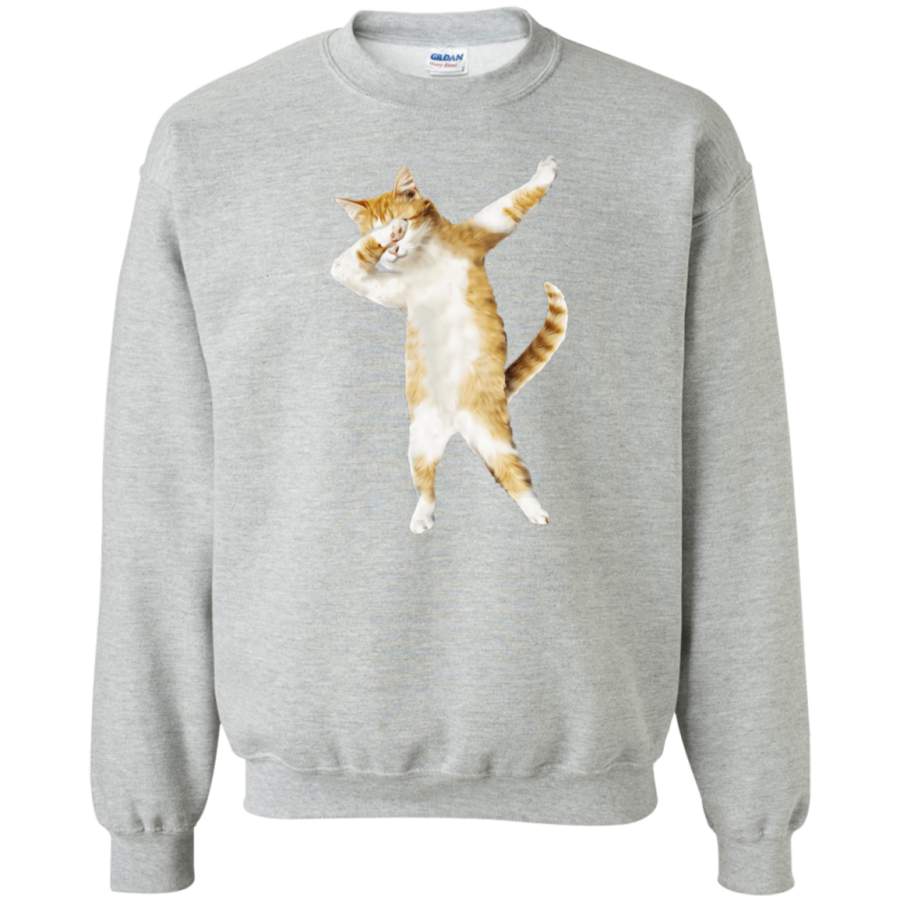 AGR Dabbing Cat Kitten Funny Dab Tee Cool Dance Kitty Crewneck Pullover Sweatshirt