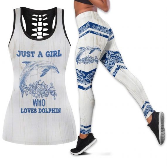 Just A Girl Who Loves Dolphin Tank Top And Leggings Set