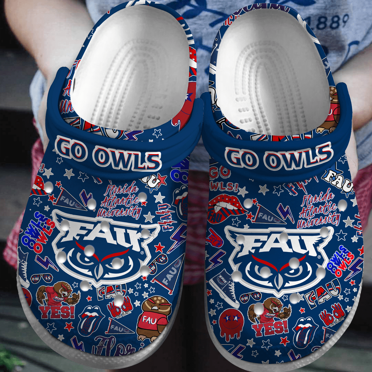 Florida Atlantic Owls Crocs Clogs Crocband Shoes Comfortable For Men Women and Kids 2