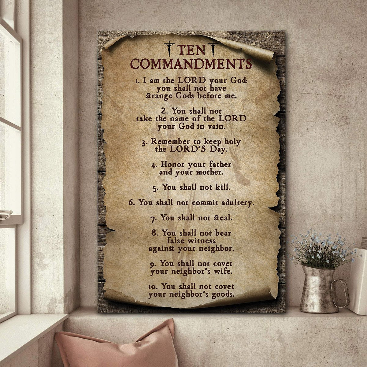 Ten Christian Commandments Of God – Special Canvas Hia96 Gift For Family, Wall Art Decor, Canvas Print, Home Decor