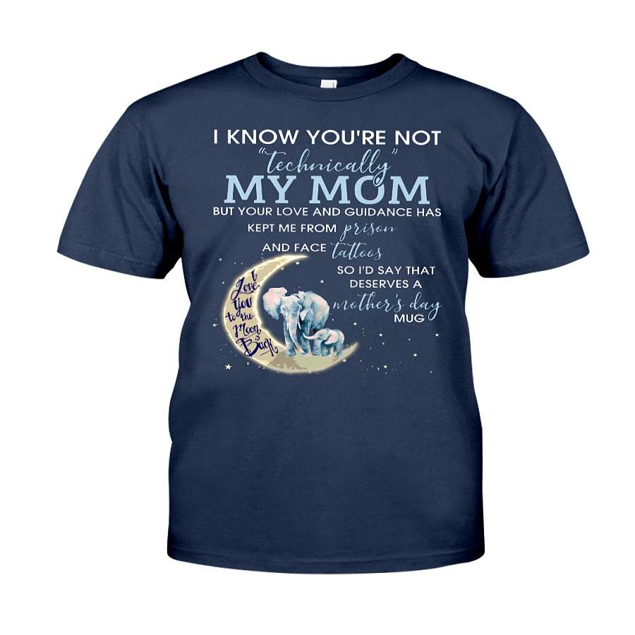 I Know You’re Not Technically My Mom Elephant Unisex Shirt For Women/men – T-Shirt