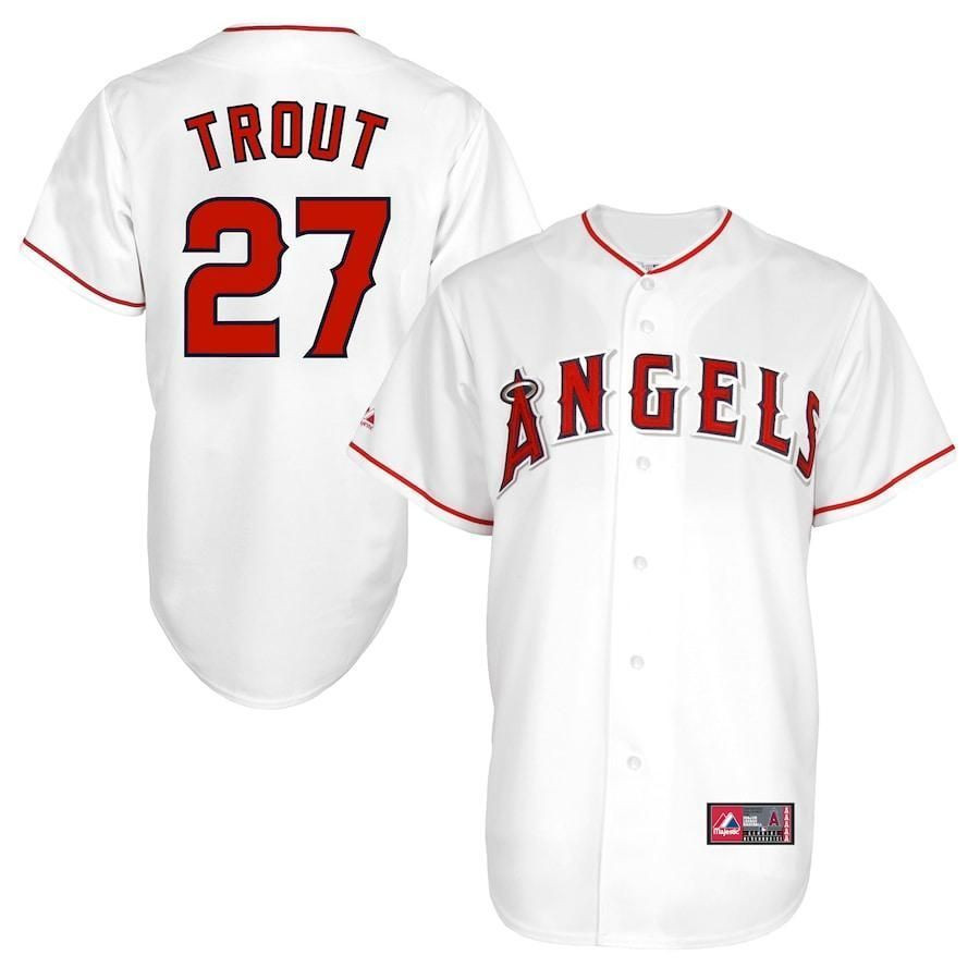 Mike Trout Los Angeles Angels Majestic Big And Tall Replica Player Baseball White 3D Jersey