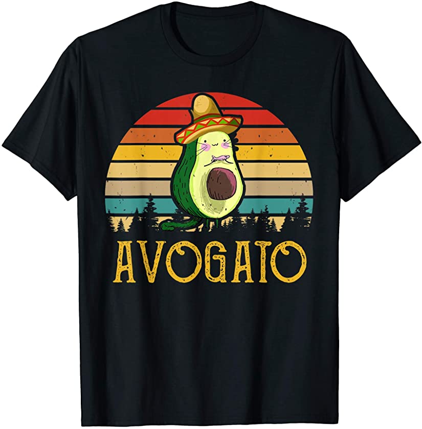 Avogato Funny Cat Avocado Cinco De Mayo Mexican Cat Lover T-Shirt