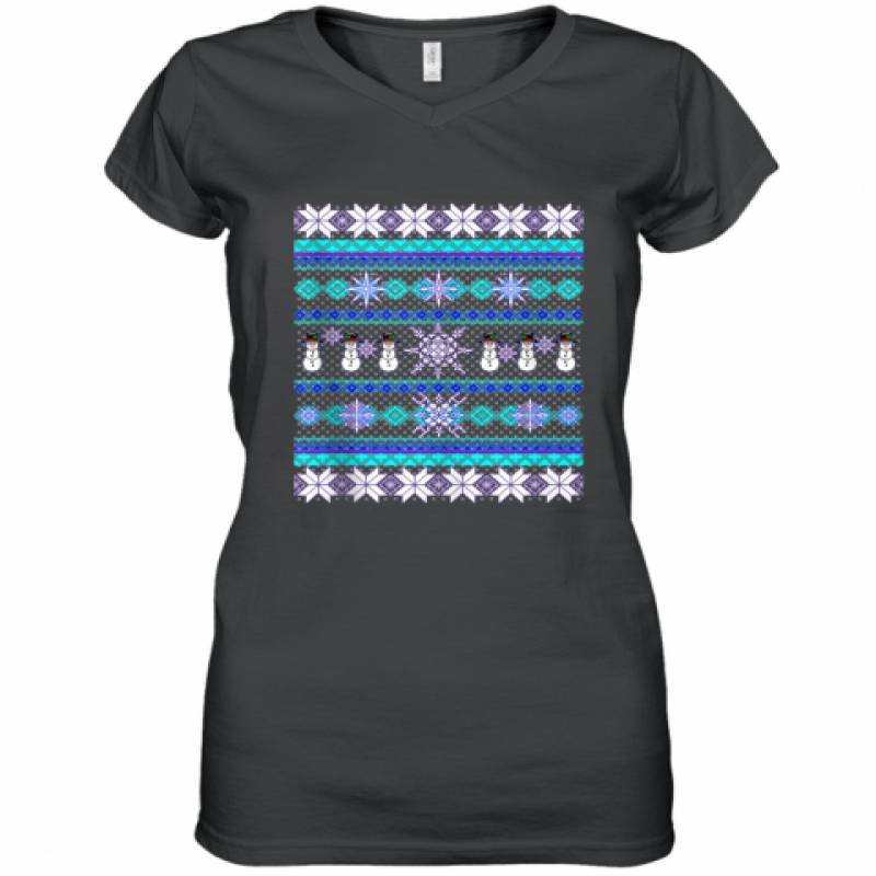 Snowman Ugly Christmas shirt Women's V-Neck T-Shirt