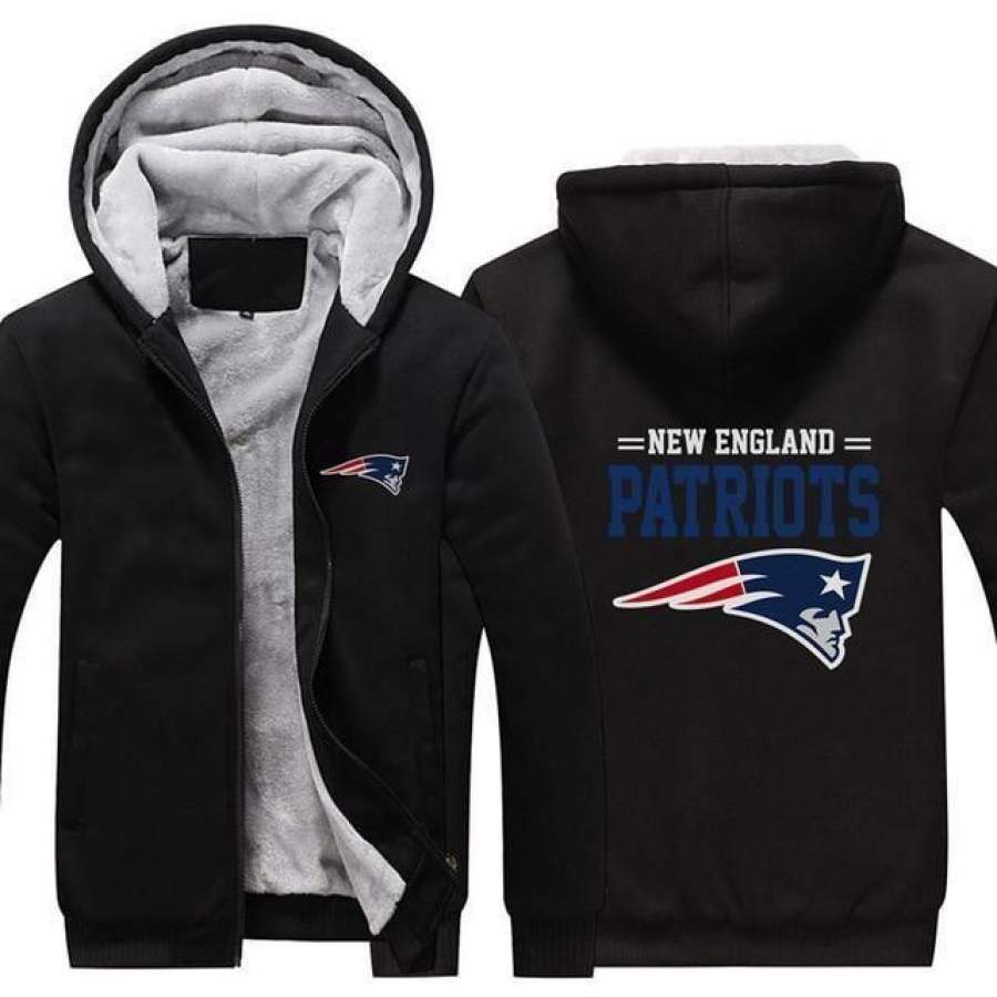 New England Patriots Thick Zipper Hoodie Unisex 3D All Over Print