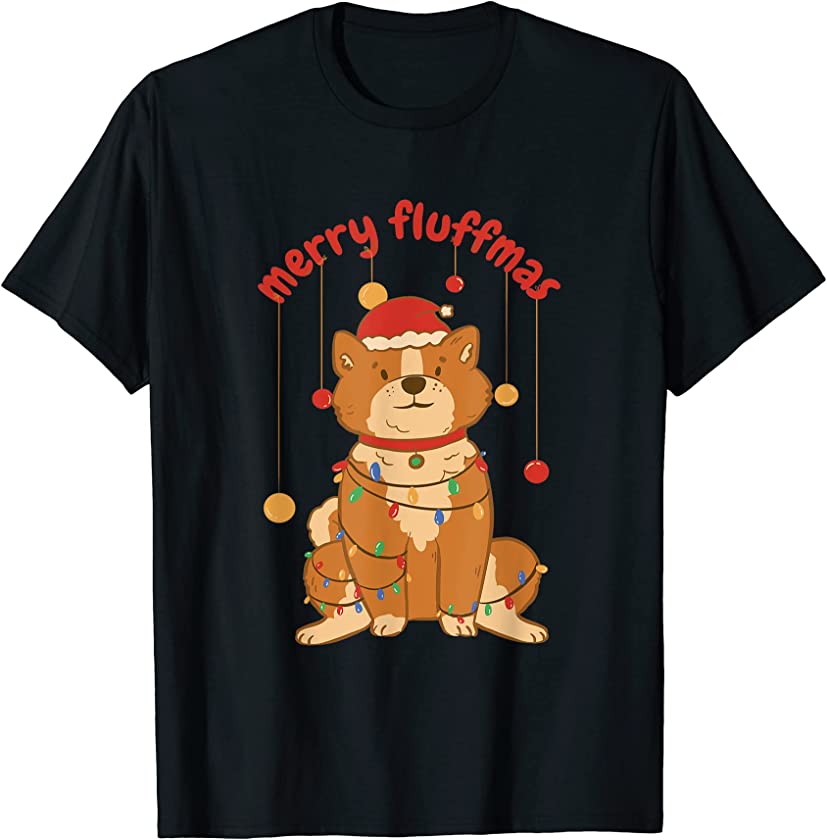 Merry Christmas Fluffy Dog Dog Owner Puppy Pet Dog Lover T-Shirt