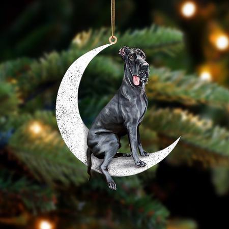 Great Dane-Sit On The Moon-Two Sided Ornament