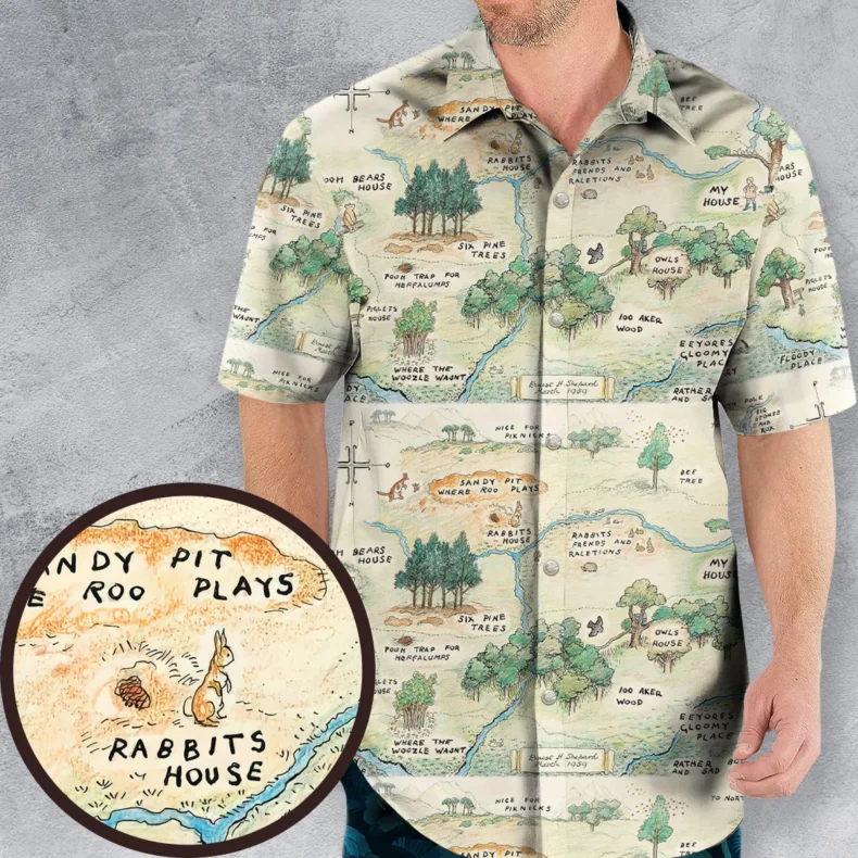 Hundred Acre Wood Map Hawaiian Shirt