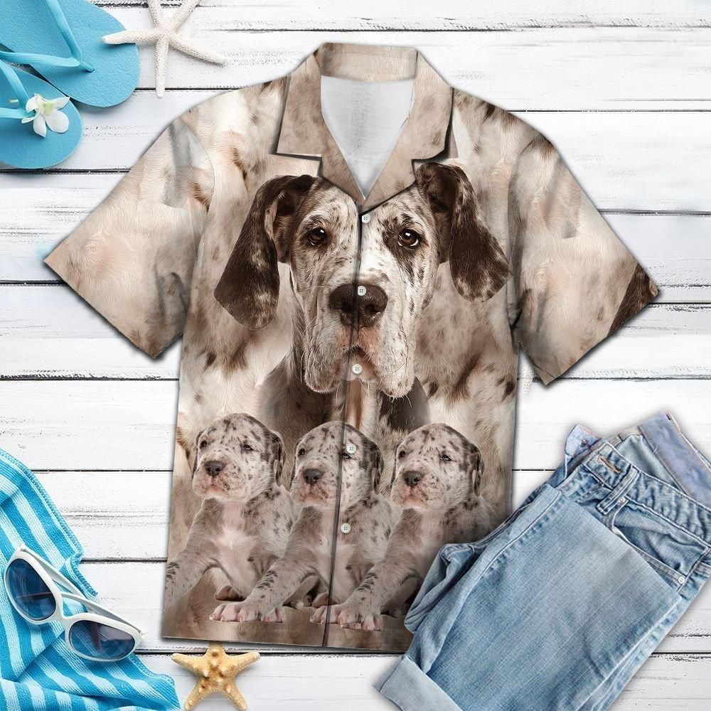 Awesome Great Dane Aloha Hawaiian Shirt Colorful Short Sleeve Summer Beach Casual Shirt For Men And Women