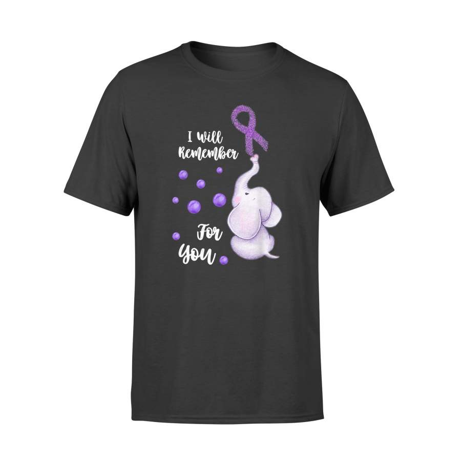 Alzheimer’s Awareness T Shirt I Will Remember For You Elephant Shirt – Standard T-shirt