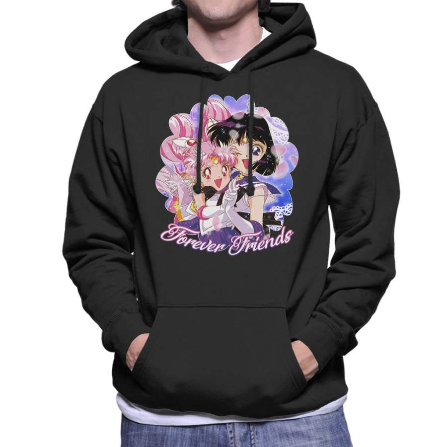 Forever Friends Chibimoon And Hotaru Sailor Moon Men’s Hooded Sweatshirt