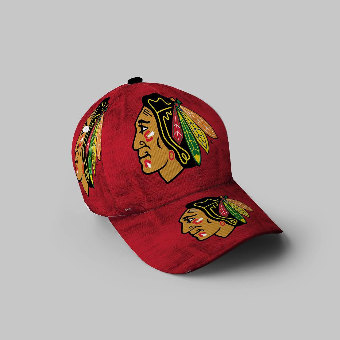 Chicago Blackhawks Emblem Texture12 3D Printing Baseball Cap Classic Hat