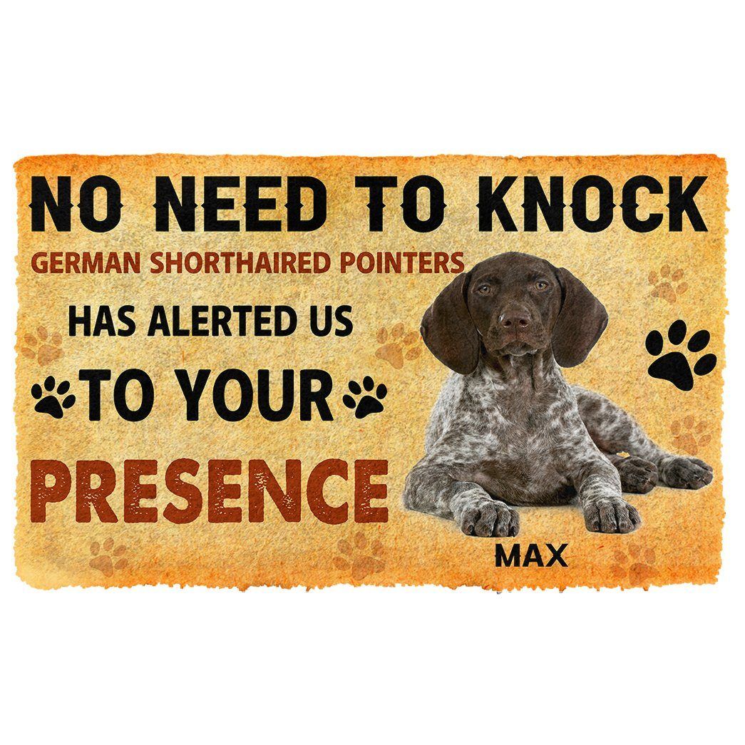 Gearhumans 3D No Need To Knock German Shorthaired Pointers Dog Custom Name Doormat