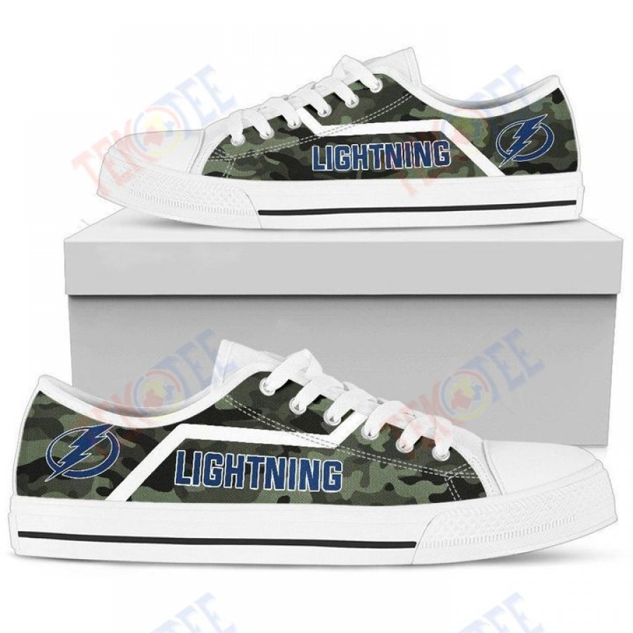 Mens Womens Simple Camo Tampa Bay Lightning Low Top Shoes Custom Print Footwear Converse Sneakers TMT703