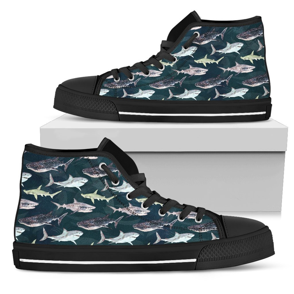 Shark Pattern High Top Shoes