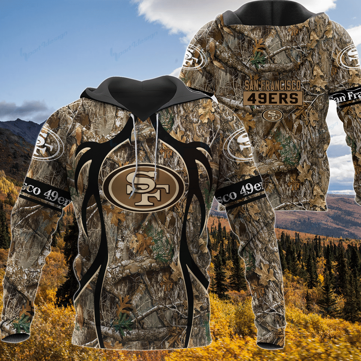 San Francisco 49ers Realtree Hunting Camo Limited Hoodie S578