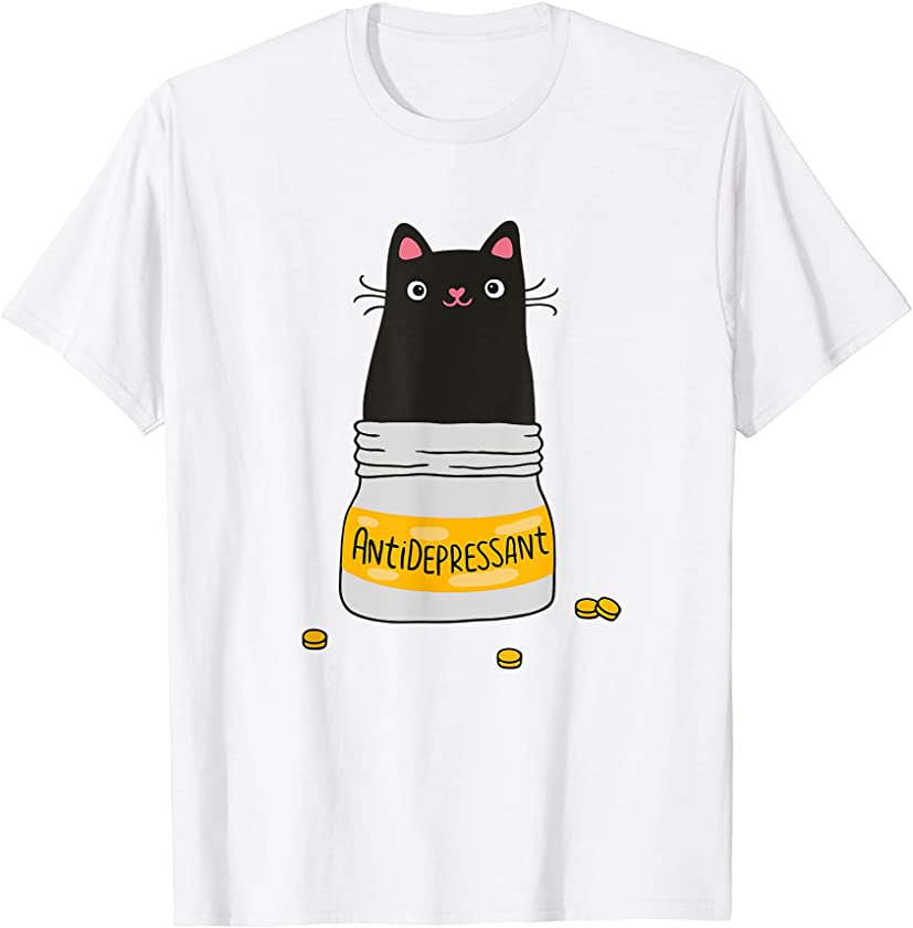 Black Cat Antidepressant Shirt, Morningstar Cute Kitten Paws T-Shirt