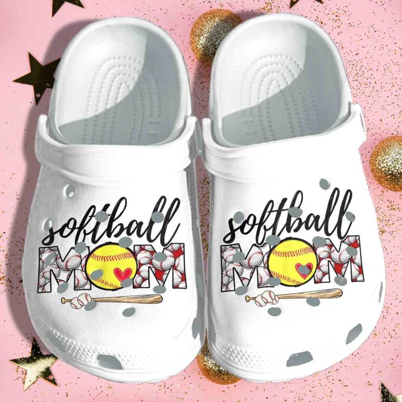 Softball Mom Shoes Clogs Birthday Gift For Daughter Son