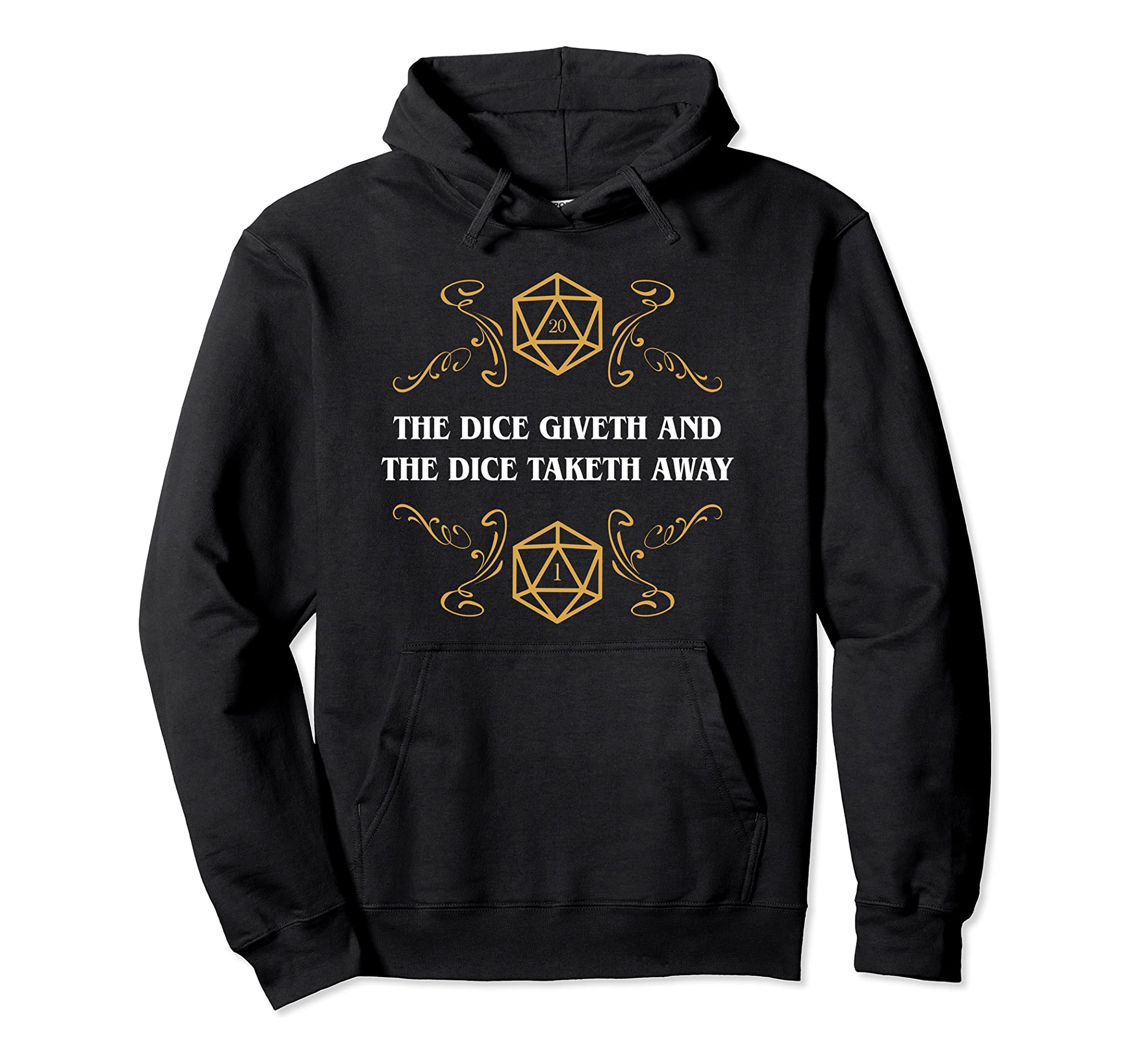 D20 Dice Giveth And Taketh Away Funny Nerdy Hoodie