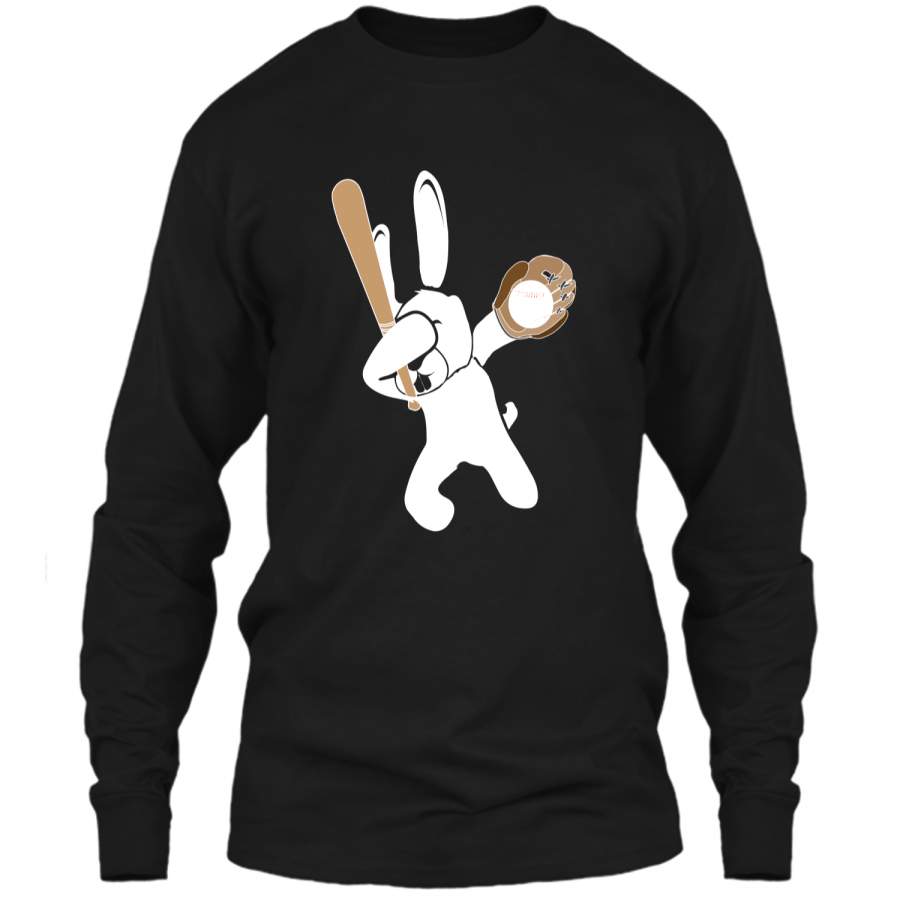 Dabbing Hip Hop Bunny Easter Shirt Dab Baseball Rabbit Dance LS Ultra Cotton Tshirt