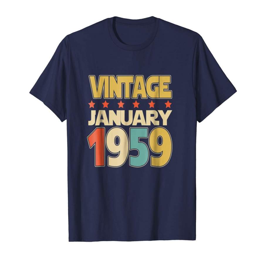 January 1959 Vintage Stars 60th Birthday Years Old Tshirt