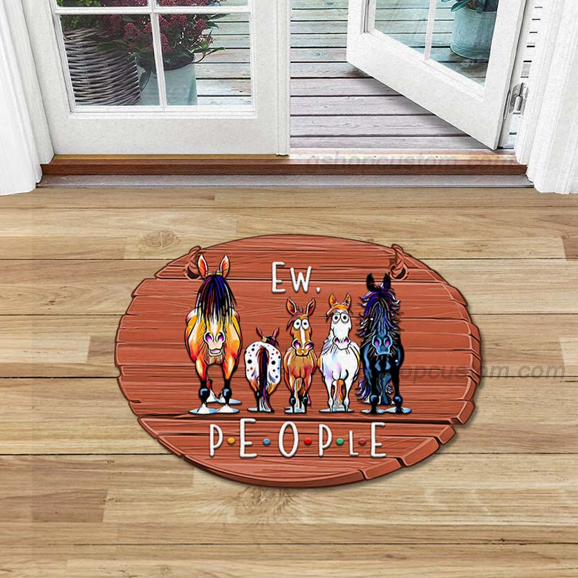 Horse Ew People Meme Funny Rug Doormat Decor Home – Horse Girl Love Farm Shaped Doormat Carpet – Sdm-A0066