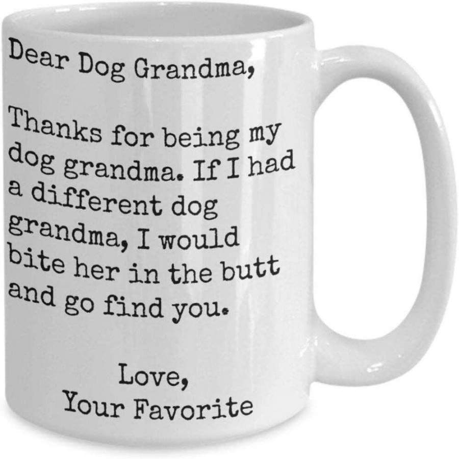 Dog Grandma Coffee Mug Present for Women Puppy Lovers of FurBaby PetsGrandparent of Granddogs funny black coffee mug