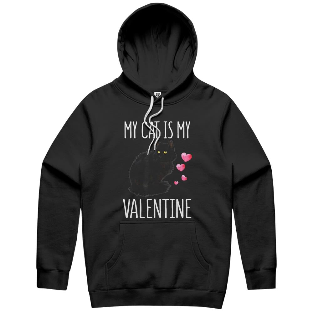 Black Cat Shirt For Valentine’S Day My Cat Is My Valentine Hoodie