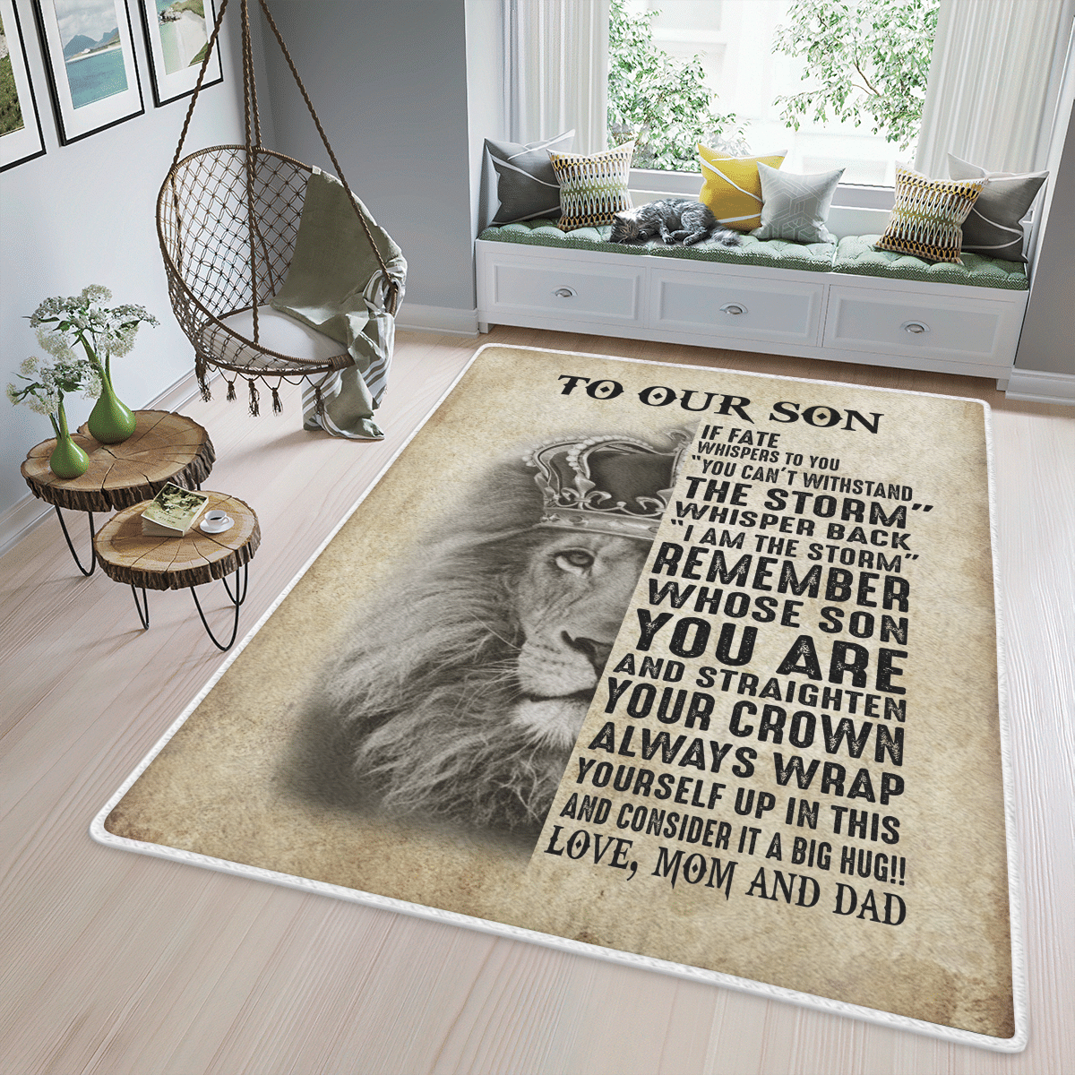 Wooni To Our Son – Lion Area Rug, Rectangle Rug Wn05032219