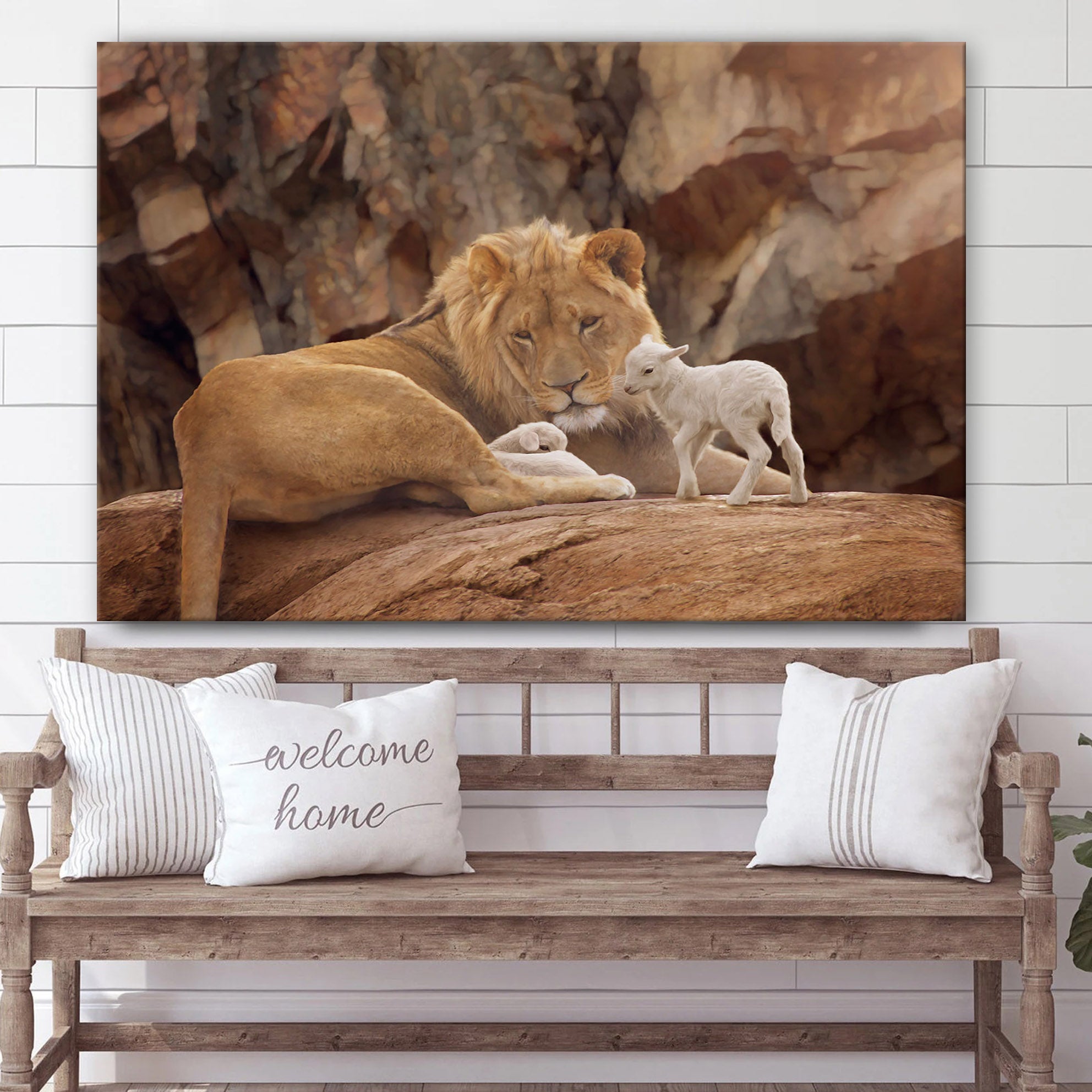 The Lion And The Lamb Canvas Wall Art – Christian Wall Decor