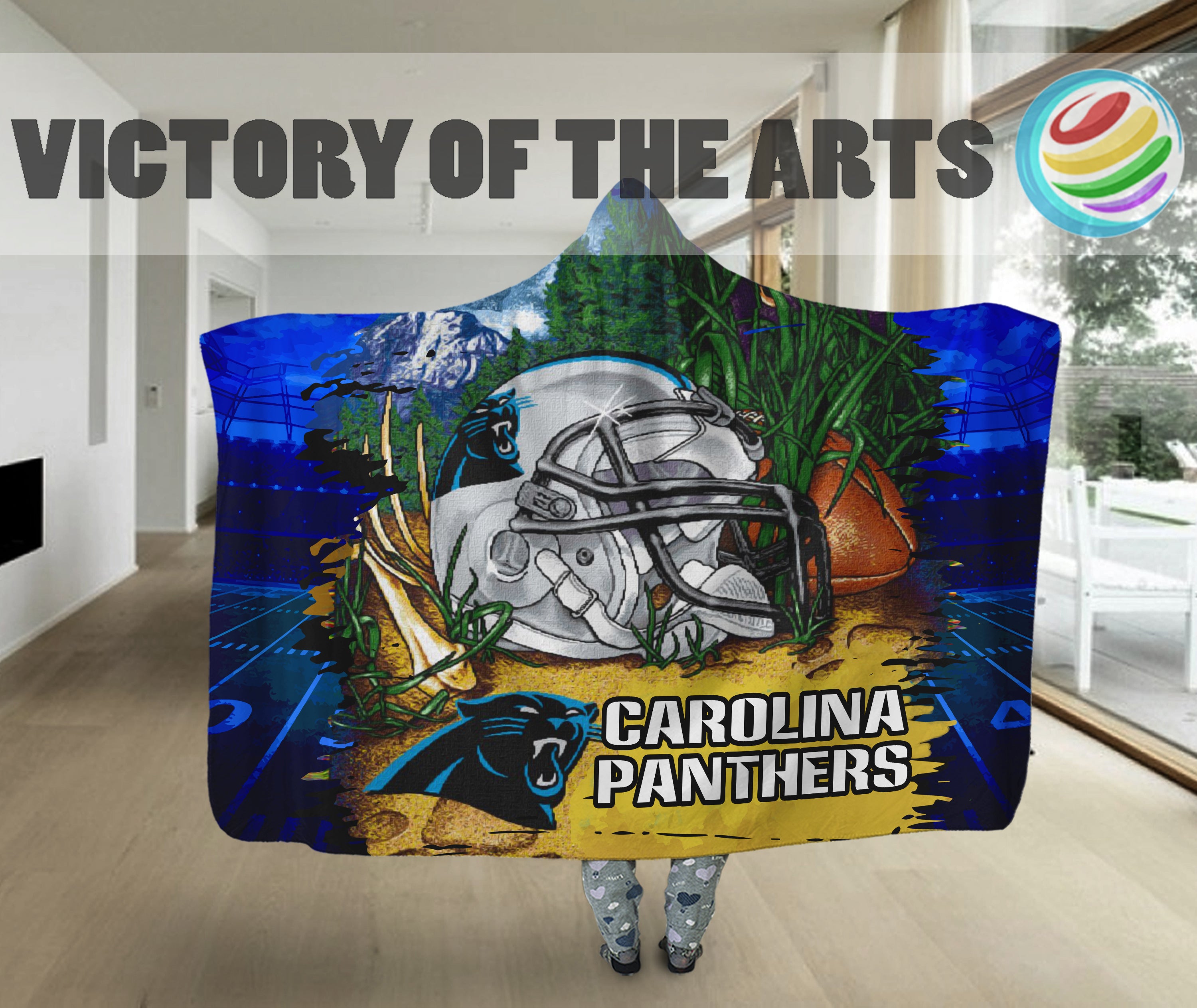 Carolina Panthers Home Gift For Fan 3D Full Printing Hooded Blanket 8660