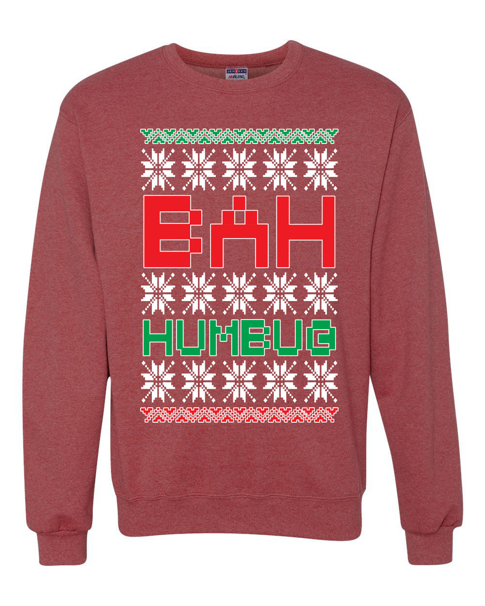 Bah Humbug Funny Classic Snow Xmas Merry Ugly Christmas Sweater Unisex Crewneck Graphic Sweatshirt