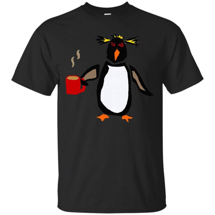 PENGUIN – Funny Penguin Drinking Coffee Art T Shirt & Hoodie