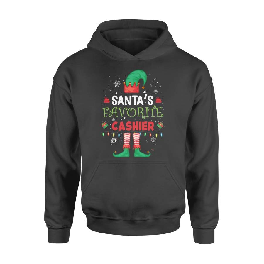 Dngfashion ‘s Santa’s Favorite Cashier – Cashier Shirt – Christmas Tree – Cashier Elf Shirt – Standard Hoodie