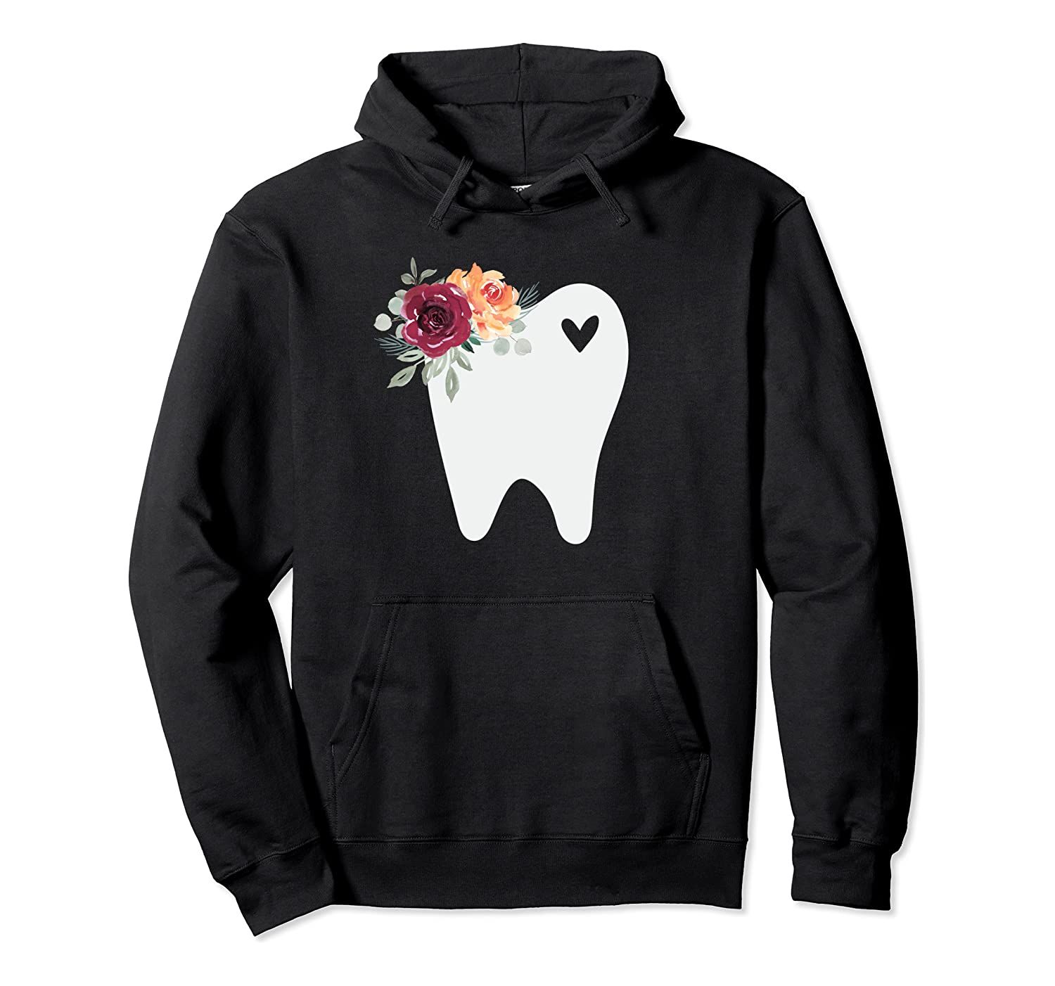 Dental Hygienist or Assistant Pretty Tooth with Flowers RDH Pullover Hoodie, T-Shirt, Sweatshirt, Tank Top, Racerback, Dolman