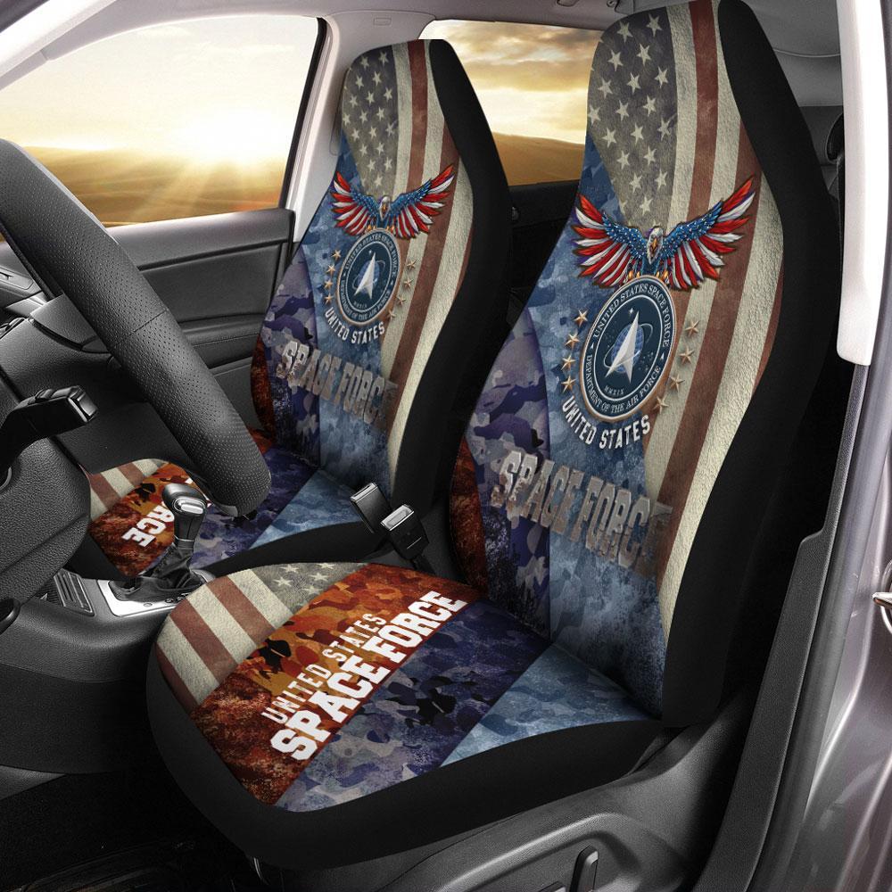 United States Space Force Car Seat Covers Custom US Armed Forces