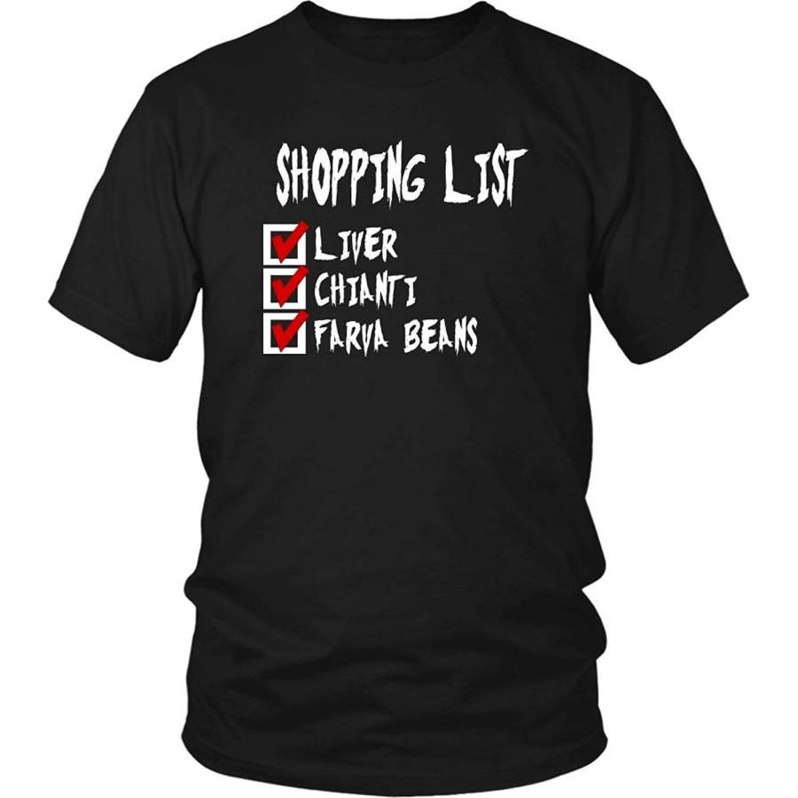 Summer T-Shirts,Short Sleeve T-Shirt Hannibal Lecter Shopping List – Unisex T-Shirt – Silence Of The Lambs