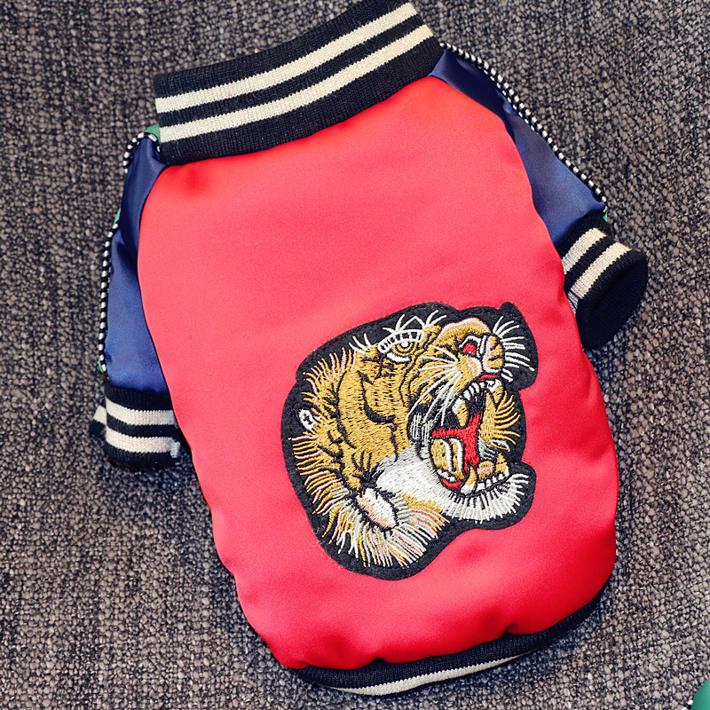 Pet Dog Clothes for Small Medium Dogs,Winter Warmth Padded Tiger Head Print Two-leg Cotton Coat,Teddy Chihuahua Puppy Costume alx