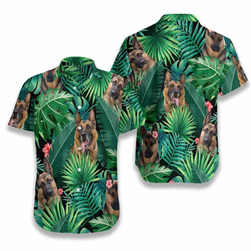 German Shepherd Tropical Tree Hawaii Shirt Ha50861