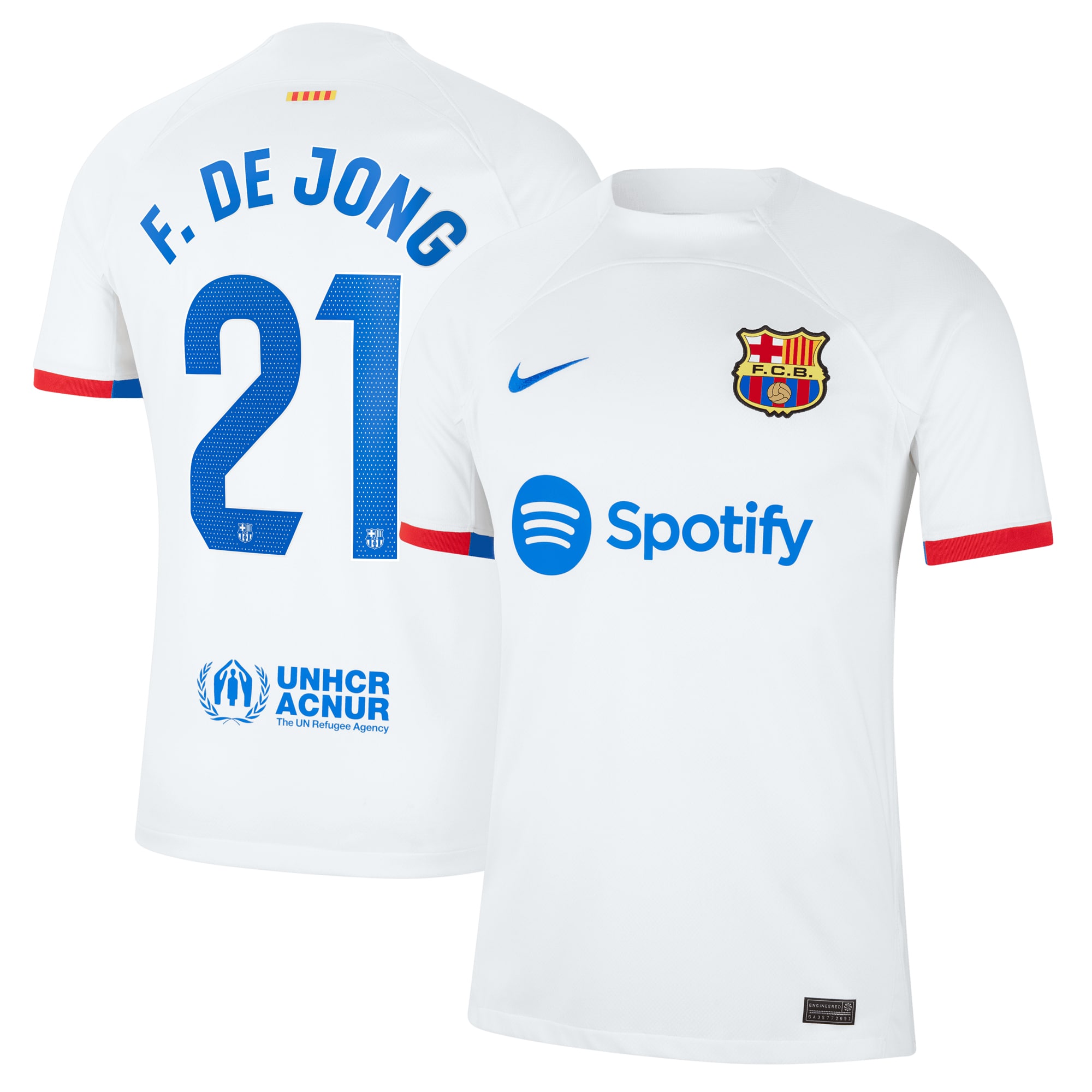 Frenkie de Jong Barcelona 2023/24 Away Replica Jersey – White